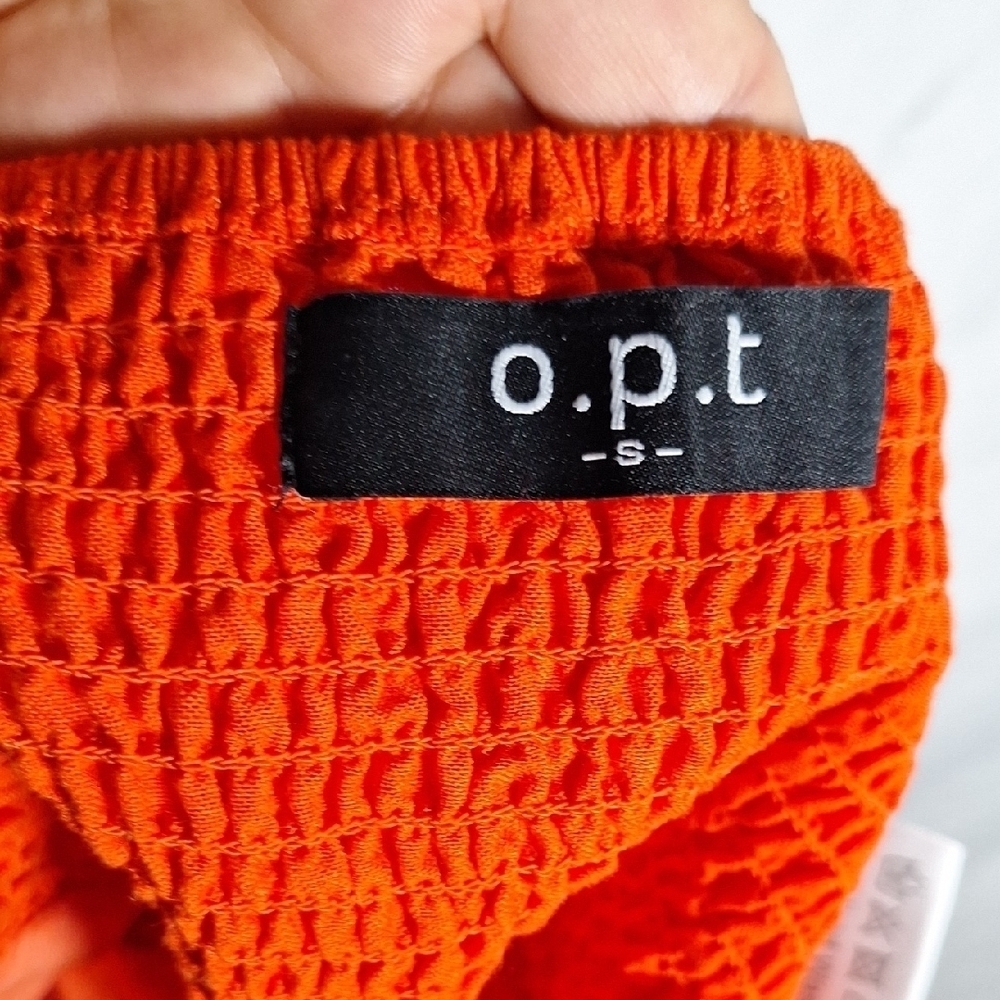 Orange Puff Sleeve Women's Top - Picture 3 of 4